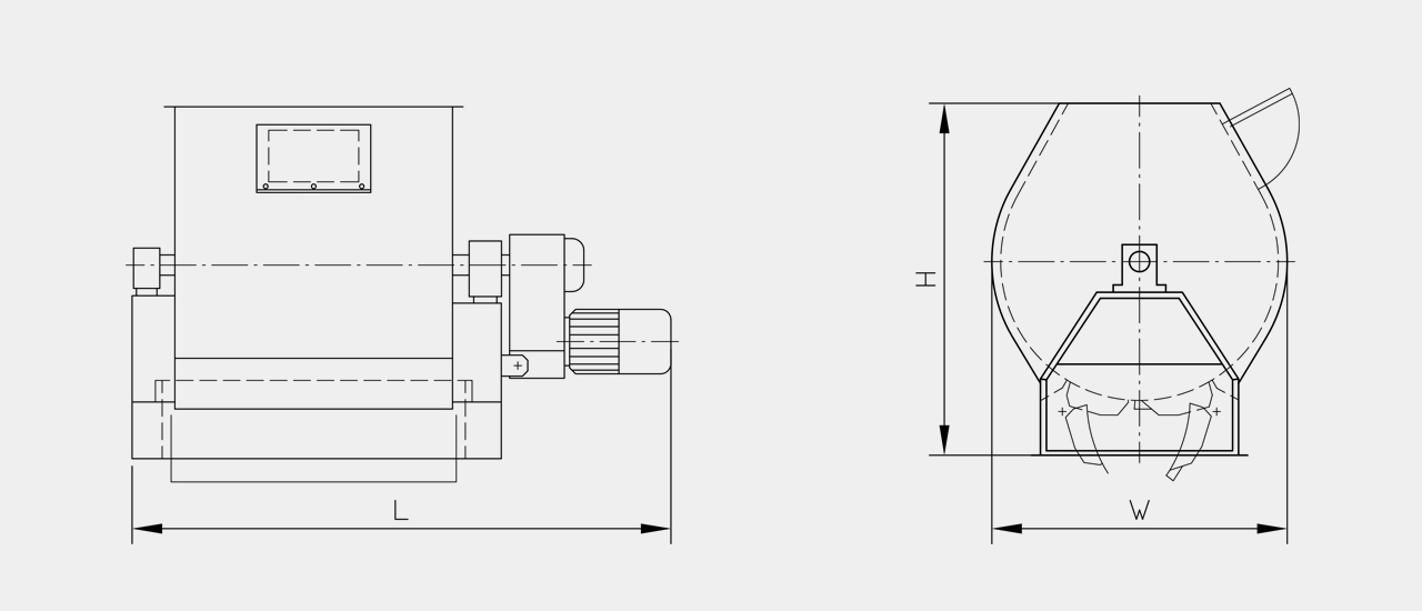 single shaft paddle mixer drawing